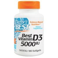 Витамин Doctor's Best Витамин D3 5000IU, 180 желатиновых капсул (DRB-00218)