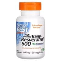 Антиоксидант Doctor's Best Ресвератрол, 600 мг, High Potency Trans-Resveratrol 600, 60 вегетарианские (DRB-00416)