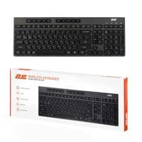 Клавиатура мембранная 2E KS280 120key, WL/BT, EN/UK, silent, черно-серая