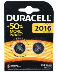 Батарейка CR2016, літієва, Duracell, 2 шт, Blister (DL2016)