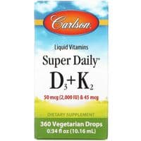 Витамин Carlson Витамин D3+K2 в каплях, 2000 МЕ и 45 мкг, Super Daily D3+K (CAR-10500)