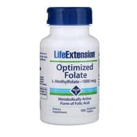 Витамин Life Extension ¶Оптимизированный фолат, Optimized Folate 1000 мкг, 100 таблеток (LEX-19391)