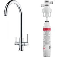 Смеситель для кухни Franke Lina Clear Water, длина излива - 272 мм, поворотный, 1+1 фильтр, хром