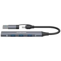 CANYON концентратор DS-02 4в1 USB-A/C сірий