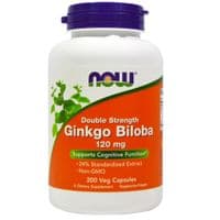 Травы Now Foods Гинкго билоба, Ginkgo Biloba, Double Strength, 120 мг, 200 к (NOW-04681)