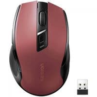 Мышка UGREEN 2.4GHz MU006 Ergonomic, беспроводная, 4000dpi., 4кн., Silence Design, Красная