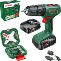 Шуруповерт-дрель аккумуляторная Bosch EasyImpact 18V-40 18В 2х2А·час 20·38Нм 0-430·0-1630об·хв кейс ЗП набор из 34 предметов (АС Xline) 1.4кг
