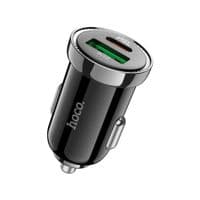 Автомобільний зарядний пристрій Hoco Z44 Leading (1USB 3A QC3.0  + PD 1Type-C 20W) Black (S25727)