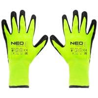 Перчатки рабочие Neo Tools, утепленные, латексное покрытие, полиэстер, р.8, зелено черные