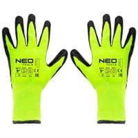Перчатки рабочие Neo Tools, утепленные, латексное покрытие, полиэстер, р.9, зелено черные