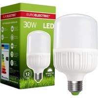 Лампочка EUROELECTRIC Plastic 30W E27 6500K 220V (LED-HP-30276(P))