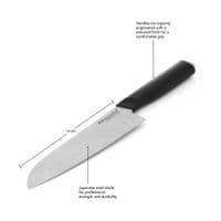 Кухонный нож KitchenAid Coreline Санток с защитным чехлом для лезвия, 18 см (KOG7IKSSOHOBA)