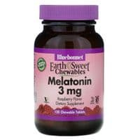 Аминокислота Bluebonnet Nutrition Мелатонин, Melatonin, 3 мг, EarthSweet, Малиновый Вкус, 120 (BLB-00994)