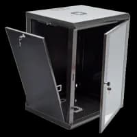 Шафа акрилове скло, чорна 15U 600х500