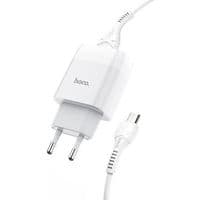 Зарядний пристрій Hoco C72A Glorious (1USB, 2.1А) White (6931474713001) + кабель MicroUSB