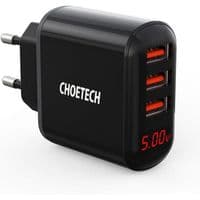Мережевий зарядний пристрій Choetech (3USBх2.4A) Black (Q5009-EU)