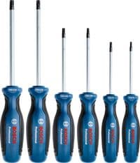 Отвертка Torx Bosch набор 6шт, T10х75, T15х75, T20x100, T25x100, T30x125, T40x125 мм
