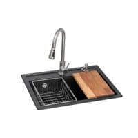 Мийка кухонна GRANADO Basic Artes black shine (+ змішувач Campo LUX inox + дозатор Redondo inox + коши (ksg1101)