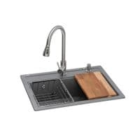 Мийка кухонна GRANADO Basic Artes grafito (+ змішувач Campo LUX inox + дозатор Redondo inox + кошик + (ksg1109)