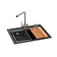 Мийка кухонна GRANADO Optimal Artes black shine (+ змішувач Badalona LUX inox + дозатор Redondo inox + ко (ksg1201)
