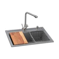 Мийка кухонна GRANADO Optimal Artes grafito (+ змішувач Badalona LUX inox + дозатор Redondo inox + коши (ksg1209)
