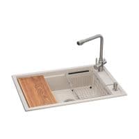 Мийка кухонна GRANADO Optimal Estella terra (+ змішувач Badalona LUX inox + дозатор Redondo inox + кошик+дошка) (ksg0203)