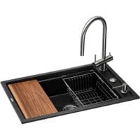 Мойка кухонная GRANADO Royal Estella black (+ измельчитель Algar 1000+ смеситель Ferrol inox+дозвтор Redondo inox+ко (ksg0301)