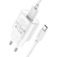 Зарядний пристрій HOCO C109A Fighter single port QC3.0 charger set(Type-C) White