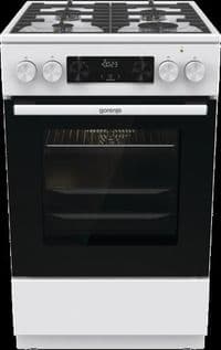 Плита Gorenje комбинированная, 70л, 50x60см, дисплей, чугун, белый