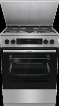Плита Gorenje комбинированная, 71л, 60x60см, дисплей, чугун, с крышкой, программатор IconLed, нерж.