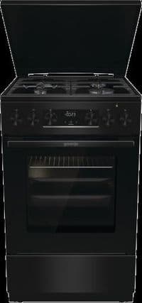 Плита Gorenje комбинированная, 70л, 50x60см, дисплей, чугун, черный