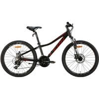Велосипед Leon 24" Junior AM DD рама-12" Al чорний з червоним 2024 (OPS-LN-24-092)