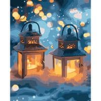Картина по номерам Santi Фонарики в снегу, 40*50см, LED подсветка (955084)