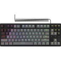 Wired mechanical gaming keyboard, RGB backlight, 16800000 colour variations, 18 modes, keys number: 87, 50M clicks, linear dream switches, spring cable up to 2.3m, ABS plastic+metal, magnetic cover, 360*136*39mm, 0.95kg, black, EN+UA layout