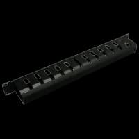 Кабельний організатор 1U металевий перфорований з кришкою, чорний