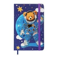 Книга записная ZiBi Bear A6 в ячейку твердая обложка на резинке 80 листов, синяя (ZB.116103)