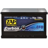 Автомобільний акумулятор ZAP Carbon EFB  75Ah 720A R+ (575 08) (LB3)(h=175)