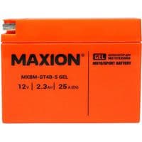 Автомобільний акумулятор MOTO MAXION MXBM-GT4B-5 (12V, 2,3Ah, 30A, -/+), залитий, заряджений  (чорн/зелен)