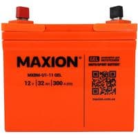 Автомобільний акумулятор MOTO MAXION MXBM-U1-11 GEL (12V, 32Ah, 300A, +/-), (помаранч/черв)
