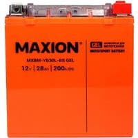 Автомобільний акумулятор MOTO MAXION MXBM-YB30L-BS (12V, 28Ah, 280A, -/+), сухозаряд. з електролитом  (чорн/зелен)