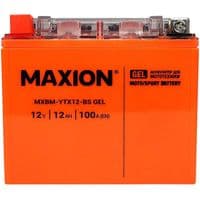 Автомобільний акумулятор MOTO MAXION MXBM-YTX12-BS (12V, 10Ah, 180A, -/+), сухозаряд. з електролитом, (чорн/зелен)