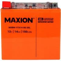 Автомобільний акумулятор MOTO MAXION MXBM-YTX14-BS GEL (12V, 14Ah, 185A, +/-), (помаранч/черв)