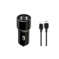 Зарядное устройство для XO TZ09 2.4A/2 USB + cable lightning Black (XO-TZ09L-BK)