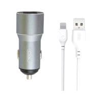 Зарядное устройство для XO TZ09 2.4A/2 USB + cable lightning Grey (XO-TZ09L-GR)