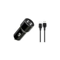 Зарядное устройство для XO TZ09 2.4A/2 USB + cable microUSB Black (XO-TZ09M-BK)