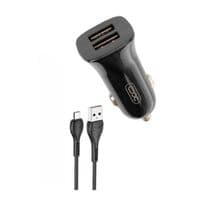 Зарядное устройство для XO TZ10 2.4A/2 USB + Micro USB Black (XO-TZ10-MC-BK)