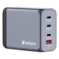 Настінний зарядний пристрій Verbatim  GaN 200 Вт,4 порта (2xUSB-C-100 Вт,USB-C-65 Вт /USB-A -3.0)