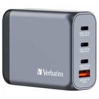 Настінний зарядний пристрій Verbatim  GaN 100 Вт,4 порта (2xUSB-C-100 Вт,USB-C 65 Вт /USB-A -3.0)