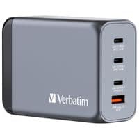 Настенное зарядное устройство Verbatim GaN 240 Вт,4 порта (USB-C-140 Вт, USB-C-100 Вт, USB-C-65 Вт/USB-A-3.0)