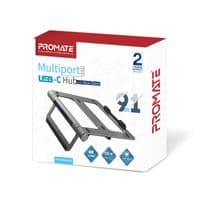 USB Type-C Hub Promate PrimeBase-C 9 в 1 Серый (primebase-c.grey)